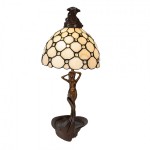 Lampa Tiffany White Bell 28x20x41 cm, Clayre & Eef Lampa Tiffany White Bell 28x20x41 cm, Clayre & Eef